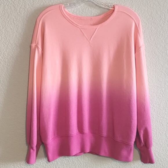 Lou & Grey Purple Pinky-Peach Dip Dye SOFT Pullover  Sweatshirt S - Picture 2 of 15